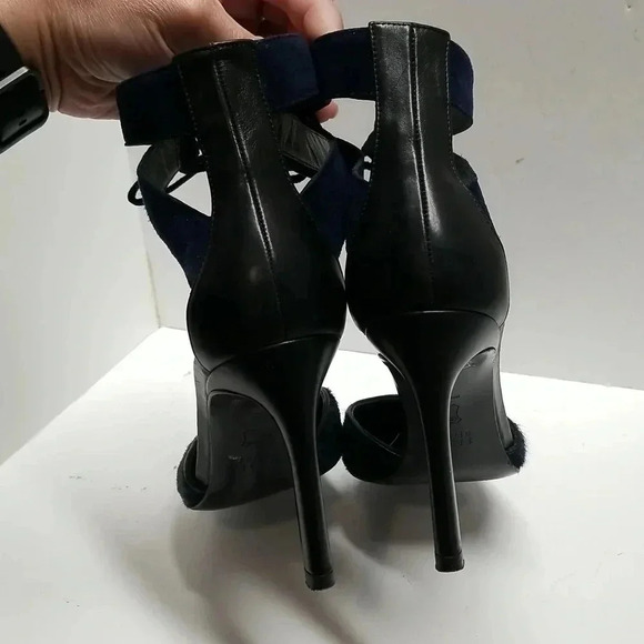 {Stuart Weitzman} Women's Striped Calf Hair Strappy Stilleto Heels - Picture 9 of 15